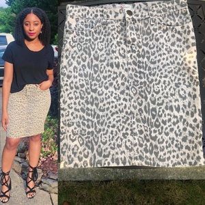 LEOPARD DENIM SKIRT